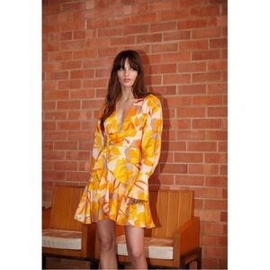 Acler Corcica Linen  Yellow Size 8 Wrap Dress